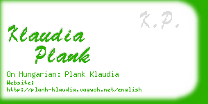 klaudia plank business card